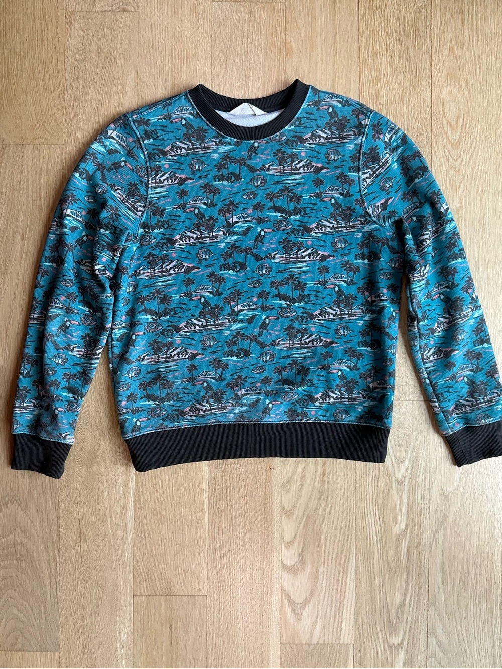 CHUBBIES Soft Crewneck Fleece Tropical Fish Beach Sweatshirt Men’s Size Medium.